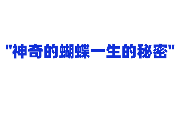 "神奇的蝴蝶一生的秘密"